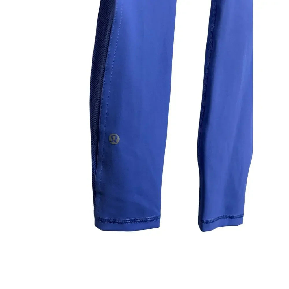 Lululemon Women's everlux Blue Size‎ 2 High Rise Mesh Panel Athletic Leggings
